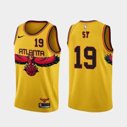 Yellow_City Pape Sy Hawks #19 Twill Basketball Jersey FREE SHIPPING