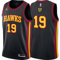 Black Pape Sy Hawks #19 Twill Basketball Jersey FREE SHIPPING