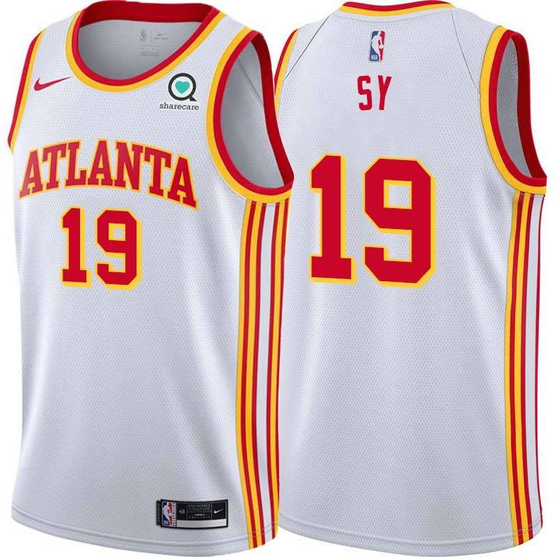 White Pape Sy Hawks #19 Twill Basketball Jersey FREE SHIPPING