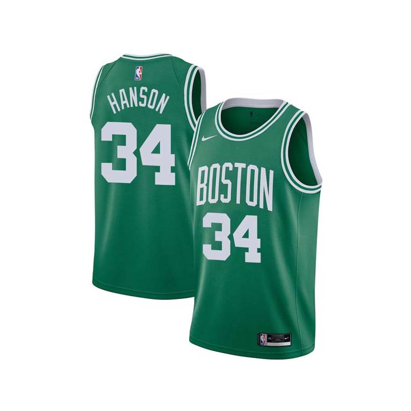 Green Reggie Hanson Twill Basketball Jersey -Celtics #34 Hanson Twill Jerseys, FREE SHIPPING