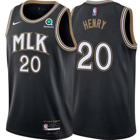 Black_City Bill Henry Hawks #20 Twill Basketball Jersey FREE SHIPPING