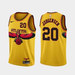 Yellow_City Noble Jorgensen Hawks #20 Twill Basketball Jersey FREE SHIPPING