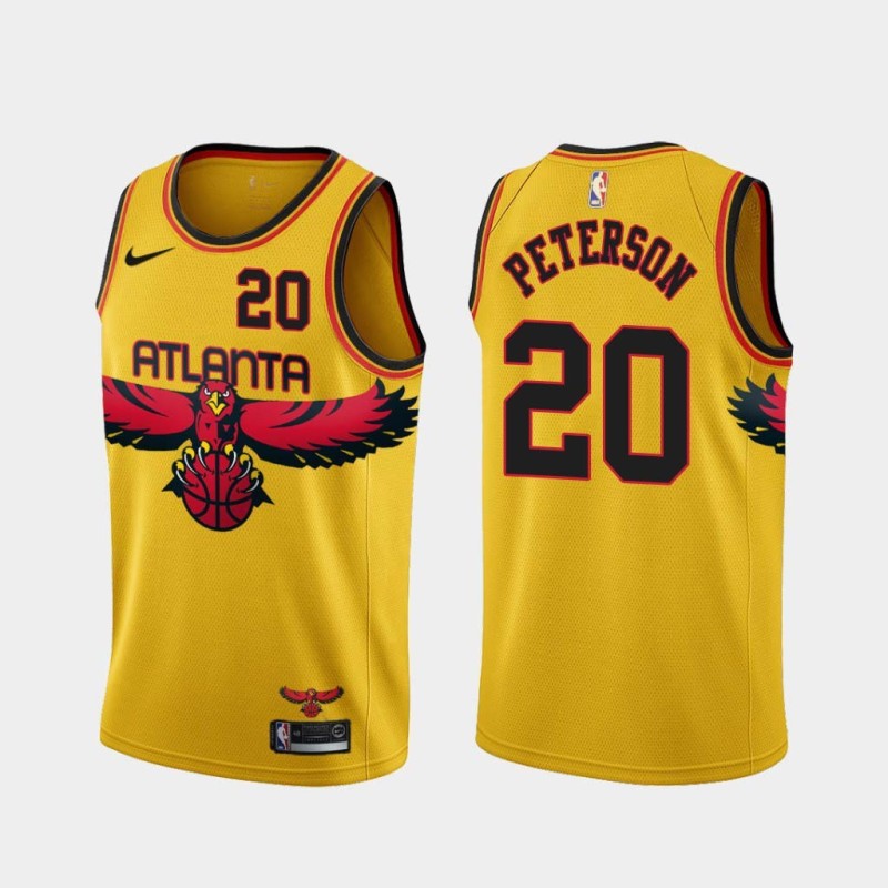 Yellow_City Ed Peterson Hawks #20 Twill Basketball Jersey FREE SHIPPING