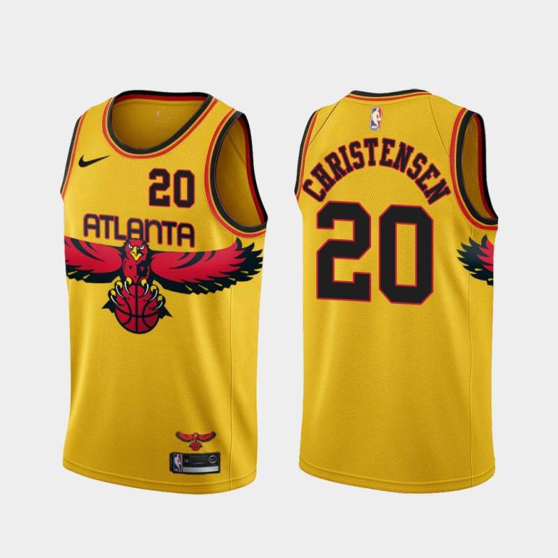 Yellow_City Cal Christensen Hawks #20 Twill Basketball Jersey FREE SHIPPING