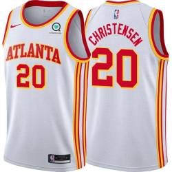 White Cal Christensen Hawks #20 Twill Basketball Jersey FREE SHIPPING