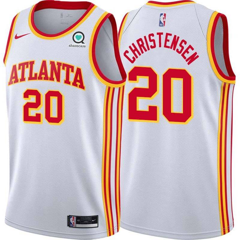 White Cal Christensen Hawks #20 Twill Basketball Jersey FREE SHIPPING