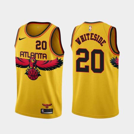 Yellow_City Donald Whiteside Hawks #20 Twill Basketball Jersey FREE SHIPPING