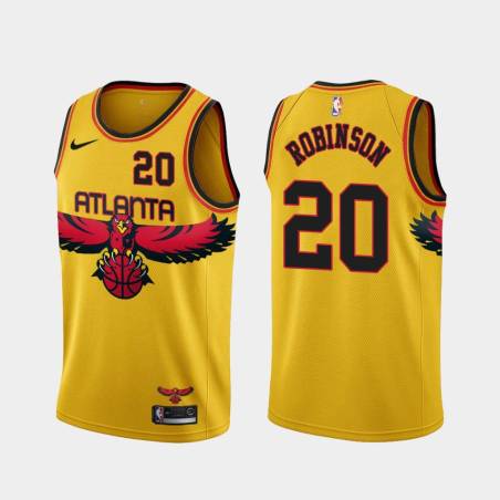 Yellow_City Larry Robinson Hawks #20 Twill Basketball Jersey FREE SHIPPING