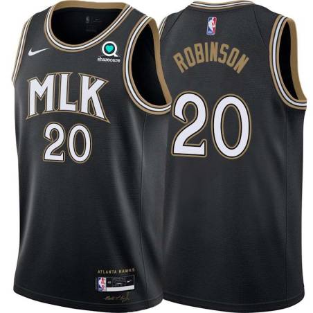 Black_City Larry Robinson Hawks #20 Twill Basketball Jersey FREE SHIPPING