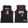 Black Throwback Michael Bradley Twill Basketball Jersey -76ers #5 Bradley Twill Jerseys, FREE SHIPPING