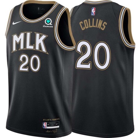 Black_City John Collins Hawks #20 Twill Basketball Jersey FREE SHIPPING