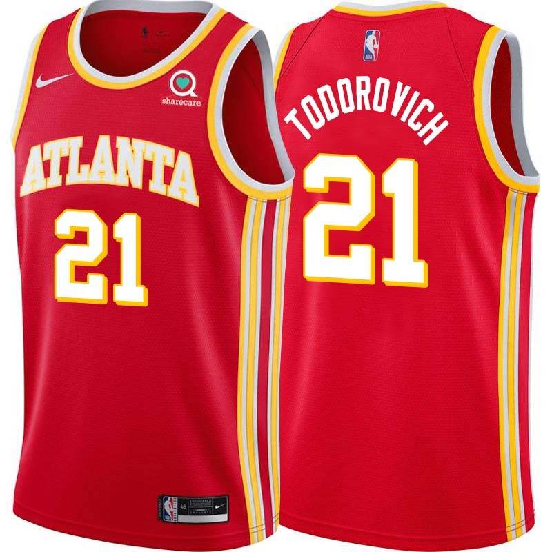 Torch_Red Mike Todorovich Hawks #21 Twill Basketball Jersey FREE SHIPPING