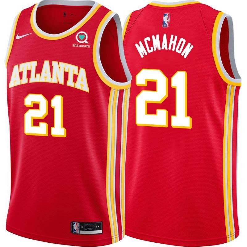 Torch_Red Jack McMahon Hawks #21 Twill Basketball Jersey FREE SHIPPING