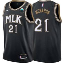 Black_City Jack McMahon Hawks #21 Twill Basketball Jersey FREE SHIPPING