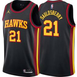 Black Woody Sauldsberry Hawks #21 Twill Basketball Jersey FREE SHIPPING