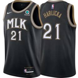 Black_City Skip Harlicka Hawks #21 Twill Basketball Jersey FREE SHIPPING