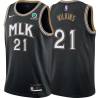 Black_City Dominique Wilkins Hawks #21 Twill Basketball Jersey FREE SHIPPING