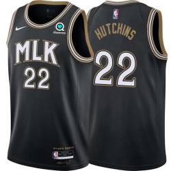 Black_City Mel Hutchins Hawks #22 Twill Basketball Jersey FREE SHIPPING