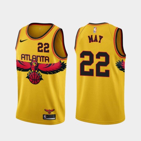 Yellow_City Don May Hawks #22 Twill Basketball Jersey FREE SHIPPING