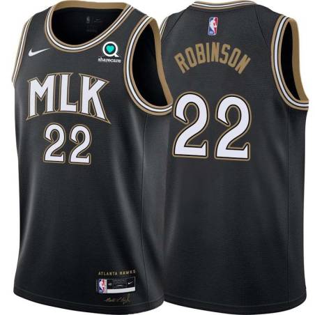 Black_City Rumeal Robinson Hawks #22 Twill Basketball Jersey FREE SHIPPING