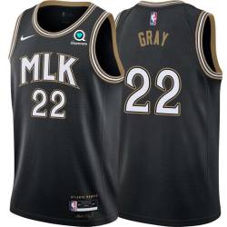 Black_City Ed Gray Hawks #22 Twill Basketball Jersey FREE SHIPPING