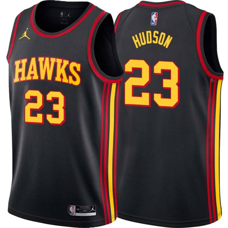 Black Lou Hudson Hawks #23 Twill Basketball Jersey FREE SHIPPING