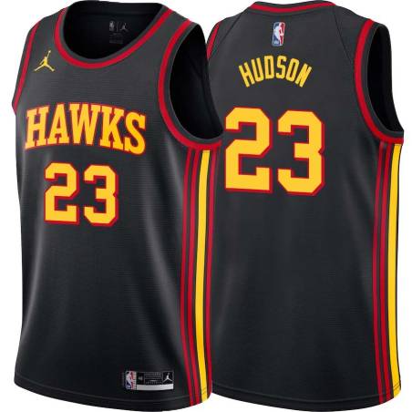 Black Lou Hudson Hawks #23 Twill Basketball Jersey FREE SHIPPING