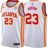 White Lou Hudson Hawks #23 Twill Basketball Jersey FREE SHIPPING