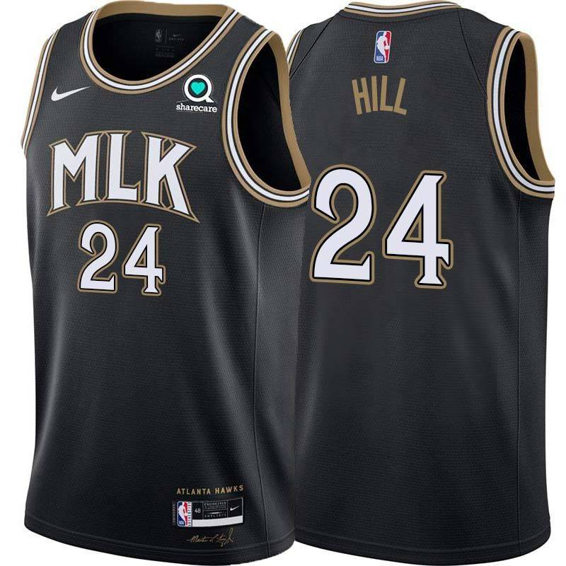 Black_City Armond Hill Hawks #24 Twill Basketball Jersey FREE SHIPPING