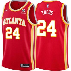 Torch_Red Reggie Theus Hawks #24 Twill Basketball Jersey FREE SHIPPING