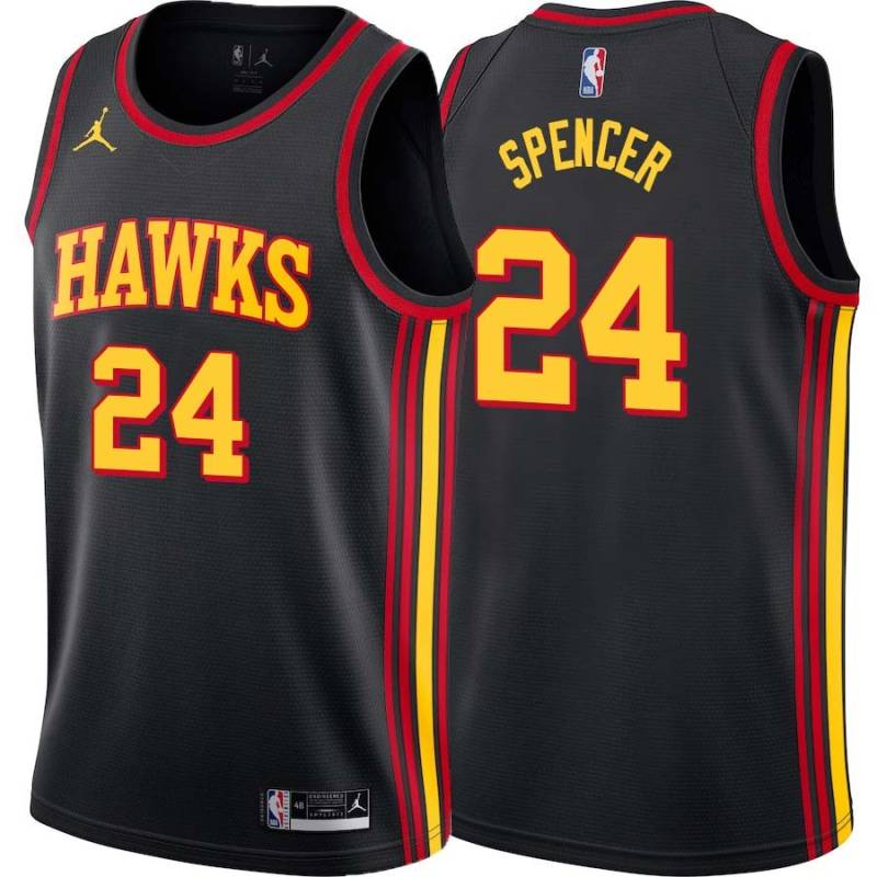 Black Andre Spencer Hawks #24 Twill Basketball Jersey FREE SHIPPING