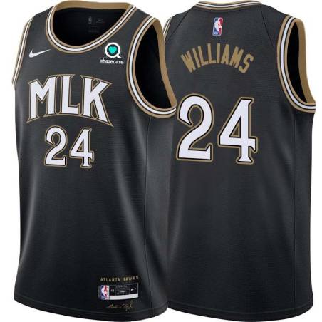 Black_City Marvin Williams Hawks #24 Twill Basketball Jersey FREE SHIPPING