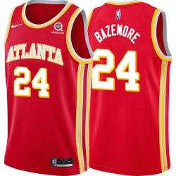 Torch_Red Kent Bazemore Hawks #24 Twill Basketball Jersey FREE SHIPPING