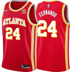 Torch_Red Bruno Fernando Hawks #24 Twill Basketball Jersey FREE SHIPPING