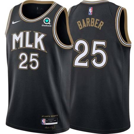 Black_City John Barber Hawks #25 Twill Basketball Jersey FREE SHIPPING