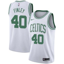 White Michael Finley Twill Basketball Jersey -Celtics #40 Finley Twill Jerseys, FREE SHIPPING
