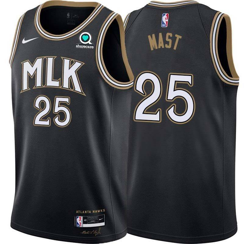 Black_City Eddie Mast Hawks #25 Twill Basketball Jersey FREE SHIPPING