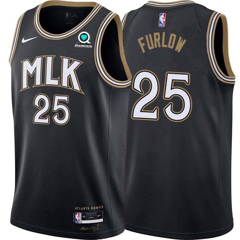 Black_City Terry Furlow Hawks #25 Twill Basketball Jersey FREE SHIPPING