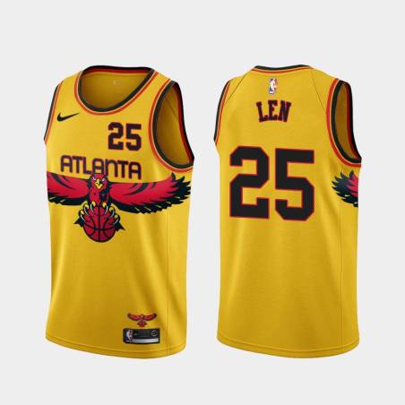 Yellow_City Alex Len Hawks #25 Twill Basketball Jersey FREE SHIPPING