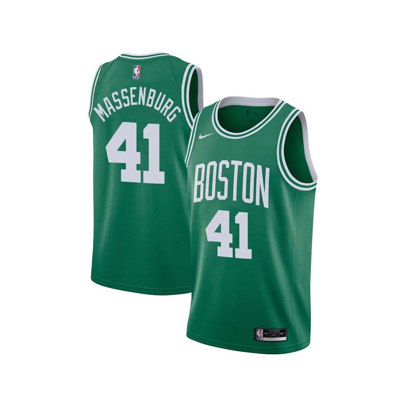 Green Tony Massenburg Twill Basketball Jersey -Celtics #41 Massenburg Twill Jerseys, FREE SHIPPING