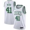 White Marcus Webb Twill Basketball Jersey -Celtics #41 Webb Twill Jerseys, FREE SHIPPING