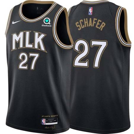 Black_City Bob Schafer Hawks #27 Twill Basketball Jersey FREE SHIPPING