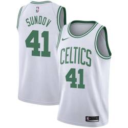 White Bruno Sundov Twill Basketball Jersey -Celtics #41 Sundov Twill Jerseys, FREE SHIPPING