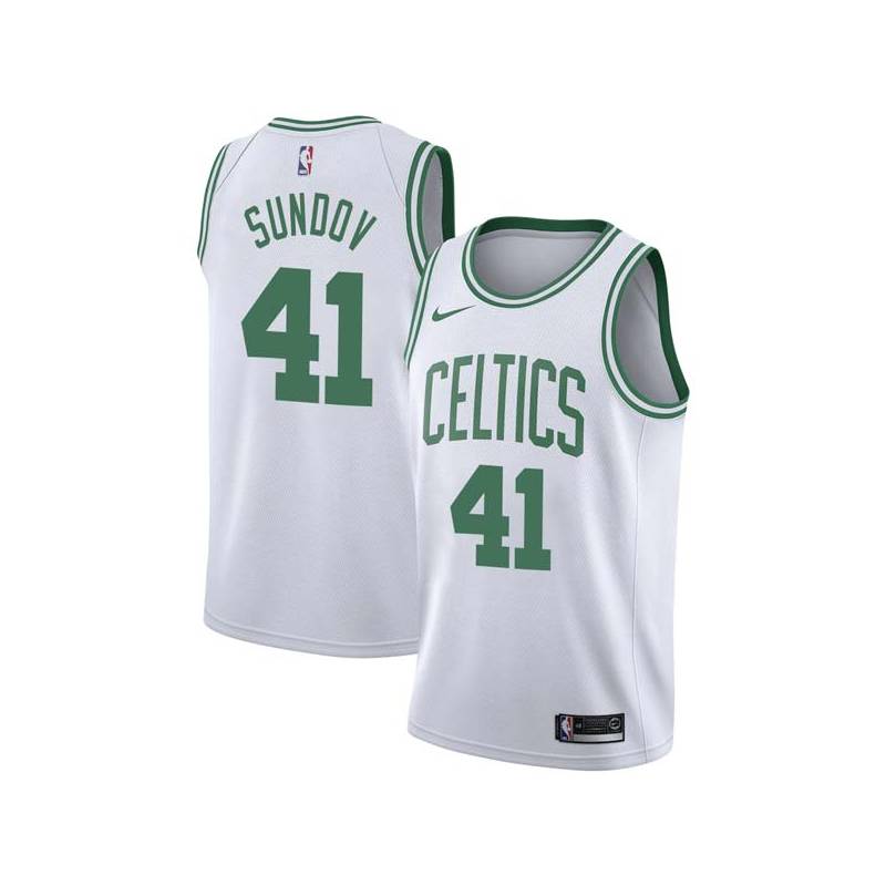 White Bruno Sundov Twill Basketball Jersey -Celtics #41 Sundov Twill Jerseys, FREE SHIPPING