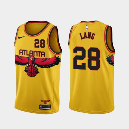 Yellow_City Andrew Lang Hawks #28 Twill Basketball Jersey FREE SHIPPING