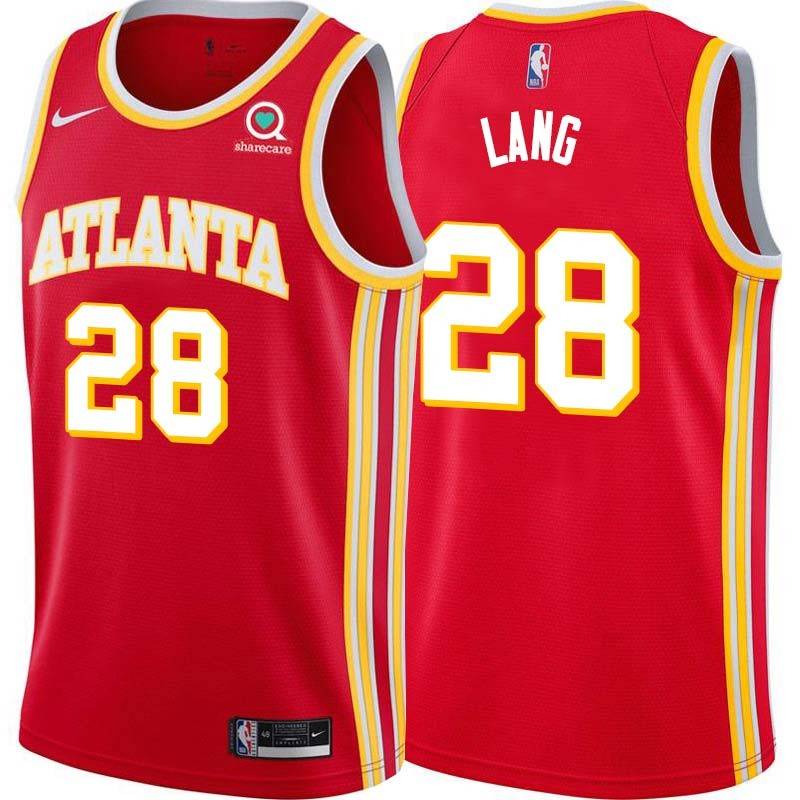 Torch_Red Andrew Lang Hawks #28 Twill Basketball Jersey FREE SHIPPING