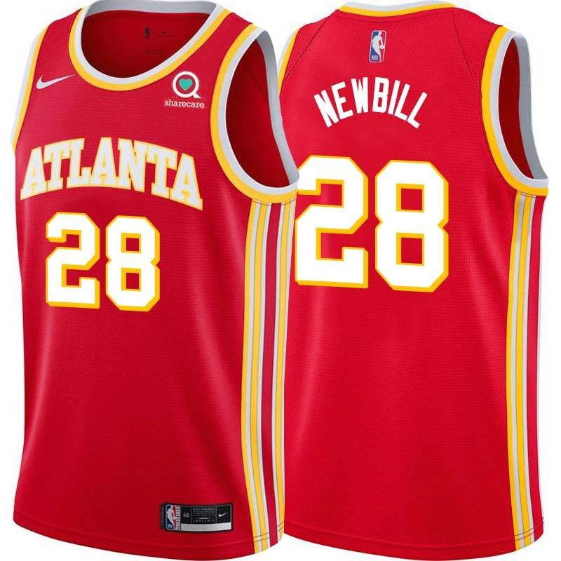 Torch_Red Ivano Newbill Hawks #28 Twill Basketball Jersey FREE SHIPPING