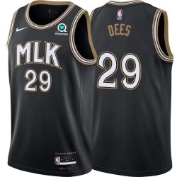 Black_City Archie Dees Hawks #29 Twill Basketball Jersey FREE SHIPPING