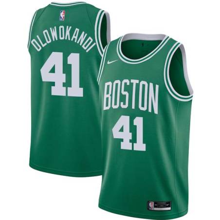 Green Michael Olowokandi Twill Basketball Jersey -Celtics #41 Olowokandi Twill Jerseys, FREE SHIPPING