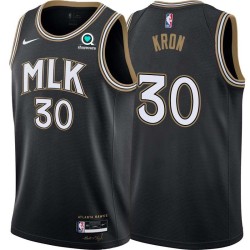 Black_City Tommy Kron Hawks #30 Twill Basketball Jersey FREE SHIPPING